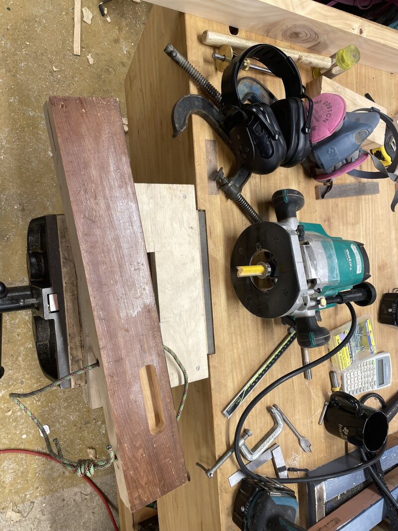 Workbench with a pull block prototype under construction