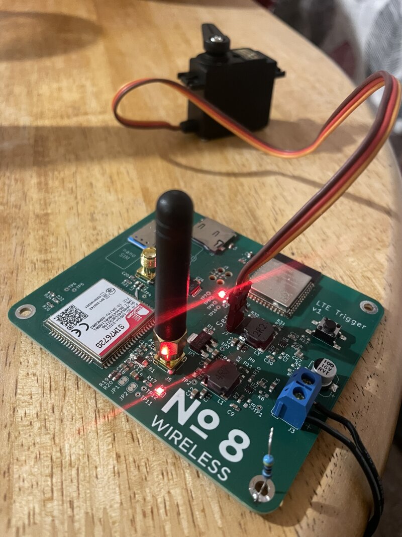 Board fully populated
with LEDs illuminated